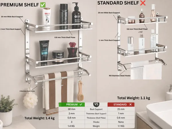 UDAN_Premium_2-Tier_Stainless_Steel_Bathroom_Shelf_with_Towel_Bar_&_3_Hooks_|_Heavy_Duty_Wall_Mounted_Shower_Shelf_|_0.8mm_Thick_Rust-Proof_Organizer_|_Best_Seller