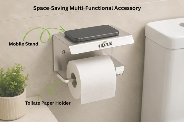 UDAN_SS_202_Stainless_Steel_Toilet_Paper_Holder_with_Mobile_Phone_Shelf_|_Wall_Mounted_Tissue_Roll_Holder_with_Storage_Shelf_|_Rust-Proof_Bathroom_Accessory