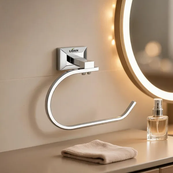 UDAN_Stainless_Steel_202_Napkin_Ring_Holder_|_Wall_Mounted_Chrome_Finish_Towel_Ring_for_Bathroom_&_Kitchen