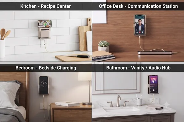UDAN_SS_202_Stainless_Steel_Wall_Mounted_Mobile_Phone_Holder_|_Multi-Purpose_Charging_Stand_for_Kitchen,_Office,_Bedroom_&_Bathroom_|_Rust-Proof_Metal_Mobile_Stand