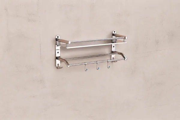 UDAN_Premium_Stainless_Steel_Bathroom_Shelf_with_Towel_Bar_&_Hooks_|_Wall_Mounted_Bathroom_Organizer_with_3_Hooks_|_Rust-Proof_2mm_Thick_Steel