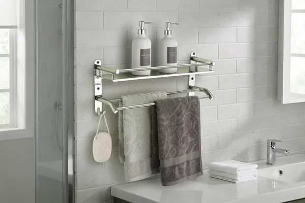 UDAN_Premium_Stainless_Steel_Bathroom_Shelf_with_Towel_Bar_&_Hooks_|_Wall_Mounted_Bathroom_Organizer_with_3_Hooks_|_Rust-Proof_2mm_Thick_Steel
