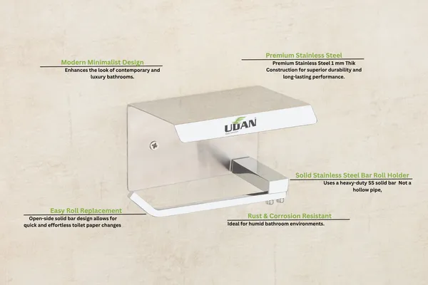 UDAN_SS_202_Stainless_Steel_Toilet_Paper_Holder_with_Mobile_Phone_Shelf_|_Wall_Mounted_Tissue_Roll_Holder_with_Storage_Shelf_|_Rust-Proof_Bathroom_Accessory
