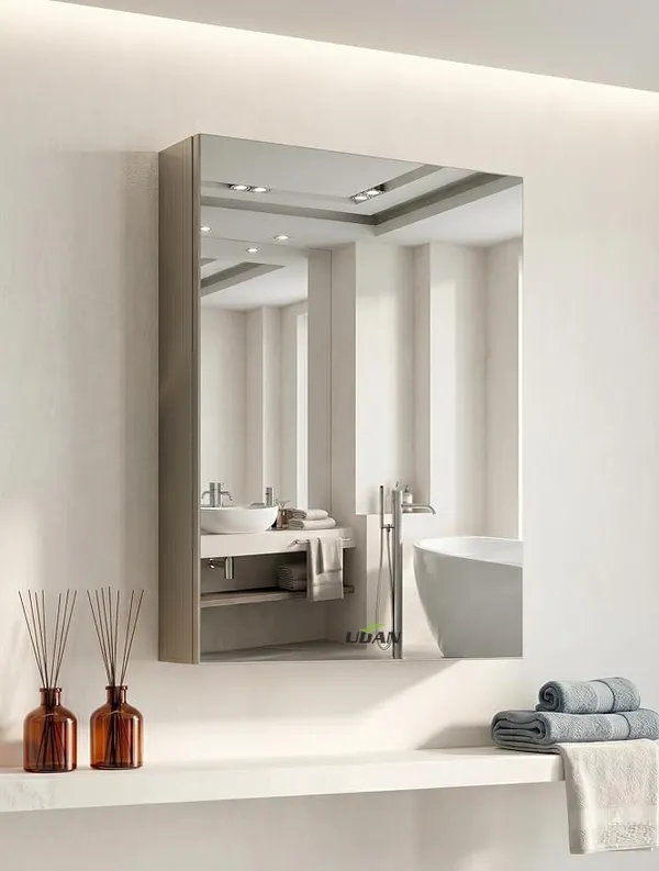UDAN_Premium_Stainless_Steel_Bathroom_Mirror_Cabinet_|_Wall_Mounted_Mirror_Storage_Cabinet_with_Shelves_|_Rust-Proof_&_Water_Resistant_|_30_x_45.5_x_12.5_cm