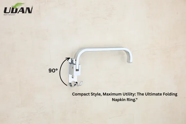 UDAN_Folding_Napkin_Ring_SS_202_|_Foldable_Chrome_Towel_Holder_with_Hooks_for_Bathroom_Wall_Mount
