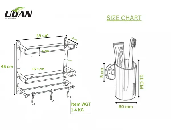 UDAN_Bathroom_Combo_Set_–_Toothbrush_Holder_+_2_Tier_Wall_Mounted_Shelf