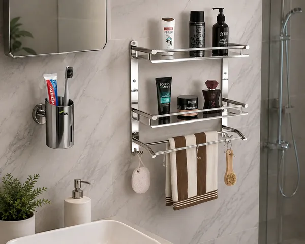 UDAN_Bathroom_Combo_Set_–_Toothbrush_Holder_+_2_Tier_Wall_Mounted_Shelf
