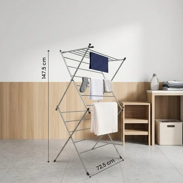 UDAN_Foldable_Clothes_Drying_Stand_3_Layer_16_Rod_Stainless_Steel_Laundry_Rack_with_6_S.S_Additional_Hooks_Heavy_Duty_Indoor_&_Outdoor_Cloth_Dryer_for_Balcony,_Home_&_Laundry_-_Blue