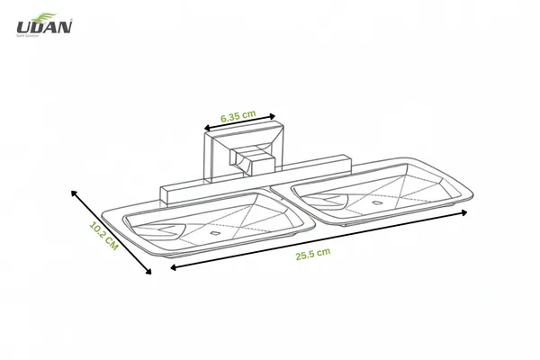 UDAN_Double_Soap_Dish_SS_202_|_Wall_Mounted_Chrome_Finish_Side-by-Side_Soap_Holder_for_Bathroom