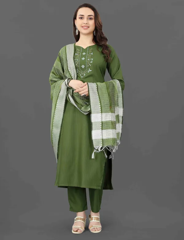 New_Embroidery_A-Line_Kurti_With_Dupatta_And_Bottom_Ware