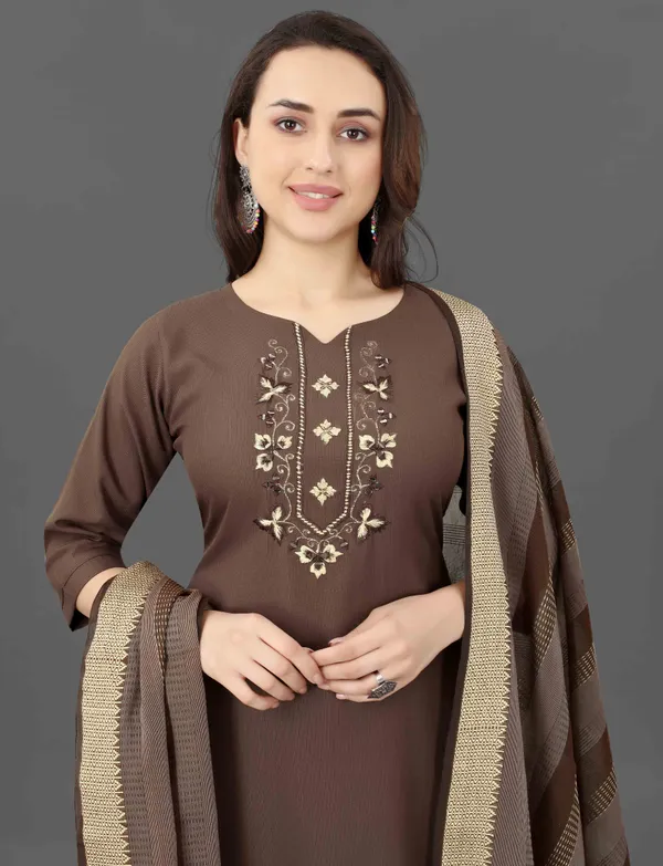 New_Embroidery_A-Line_Kurti_With_Dupatta_And_Bottom_Ware