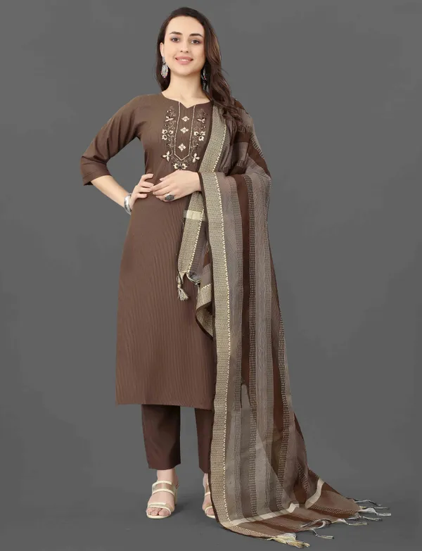 New_Embroidery_A-Line_Kurti_With_Dupatta_And_Bottom_Ware