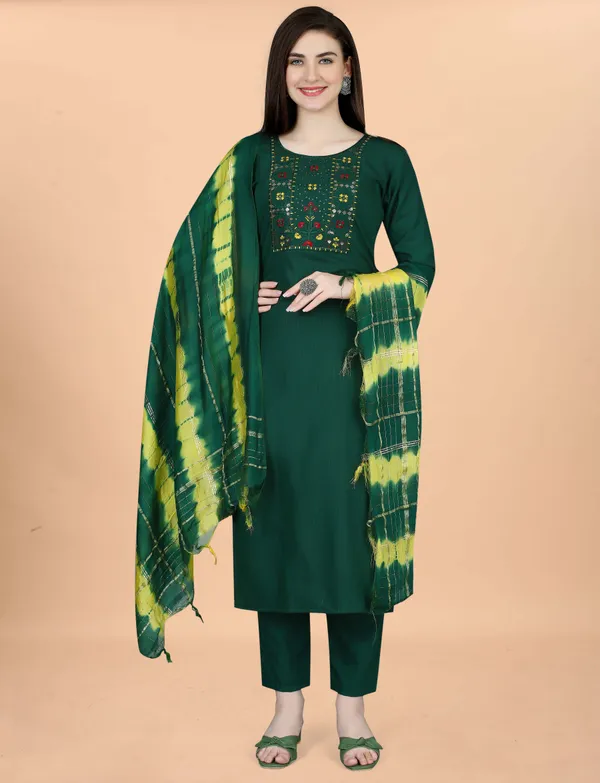 Ethnic_Motifs_Yoke_Design_Pure_Silk_Straight_Kurta_With_Trousers_&_Dupatta