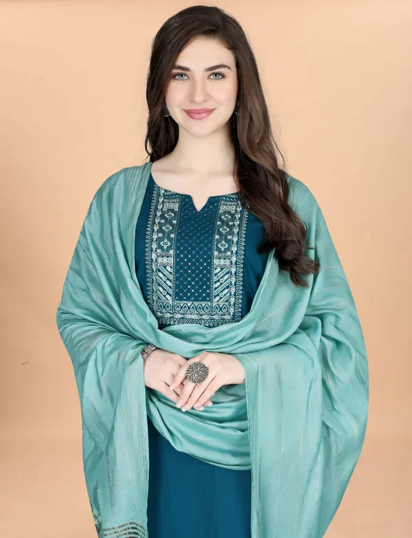 Ethnic_Motifs_Yoke_Design_Pure_Silk_Straight_Kurta_With_Trousers_&_Dupatta