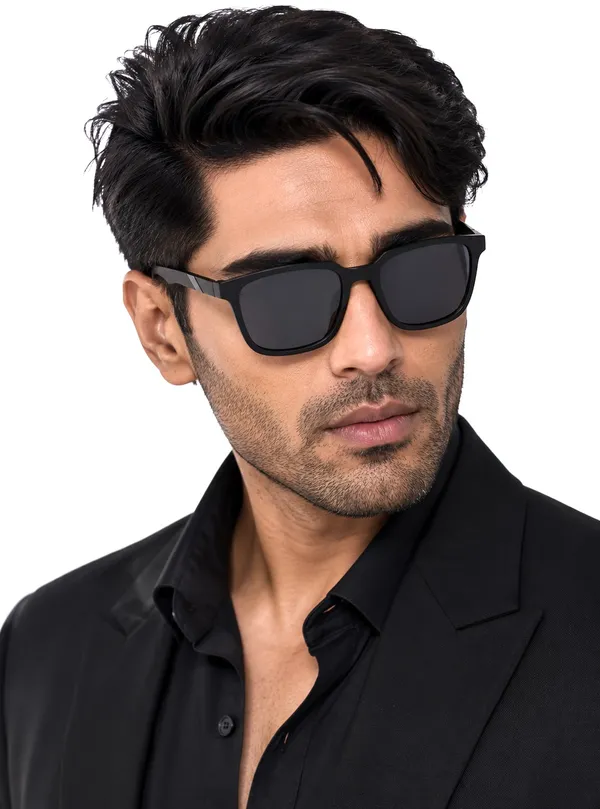 Unisex_Black_Full-Rim_Square_Sunglasses