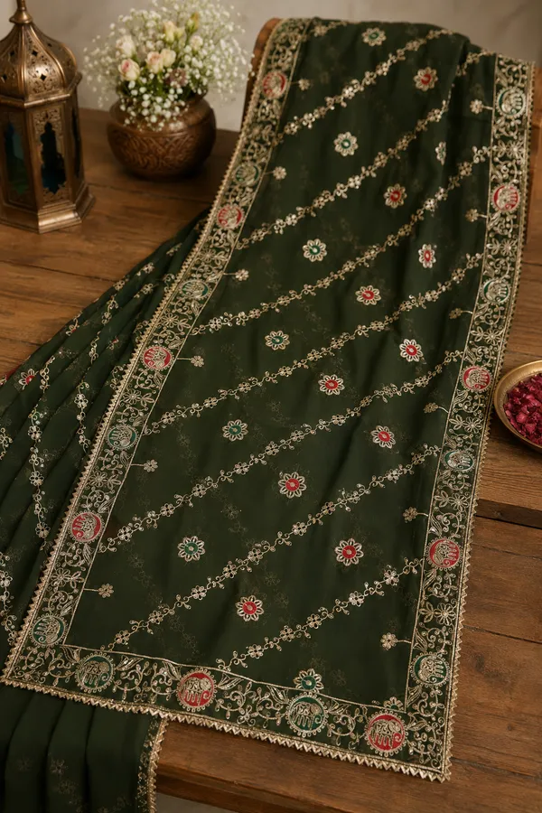 Women’-s-Georgette-Embroidered-Dupatta--LIGHT-BOTTLE-GREEN