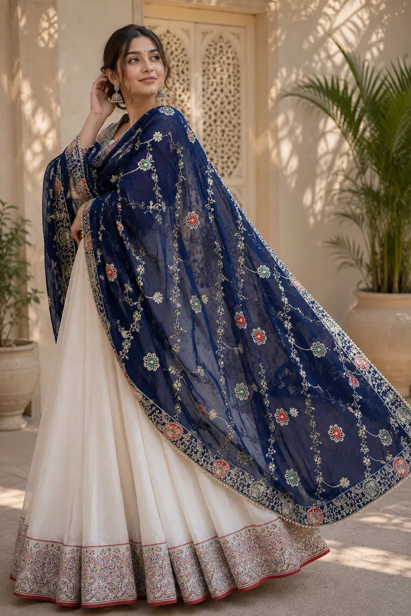 -Women’s-Georgette-Embroidered-Dupatta-–-Royal-Navy-Blue