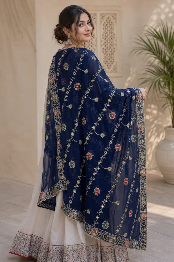 -Women’s-Georgette-Embroidered-Dupatta-–-Royal-Navy-Blue