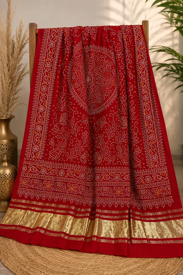 Scarlet_Red_Lagdi_Patta_Chanderi_Dupatta__Scarlet_Red