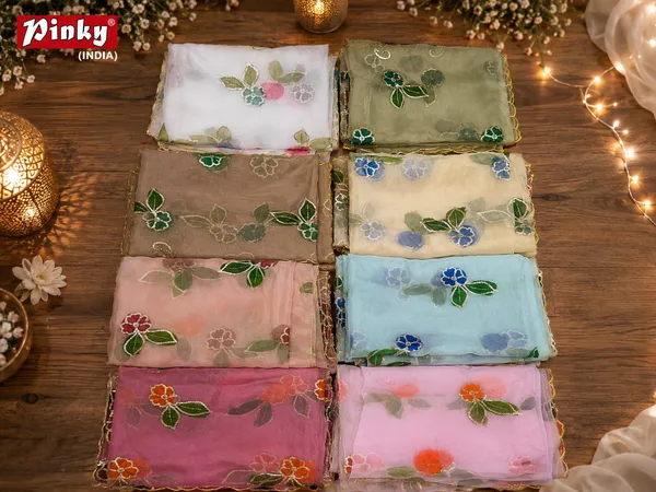 Premium-Sage-Green-Organza-Dupatta-with-Multicolor-Floral-Embroidery-|-Designer-Party-Wear-|-Lightweight-Luxury-Ethnic-Dupatta-for-Women
