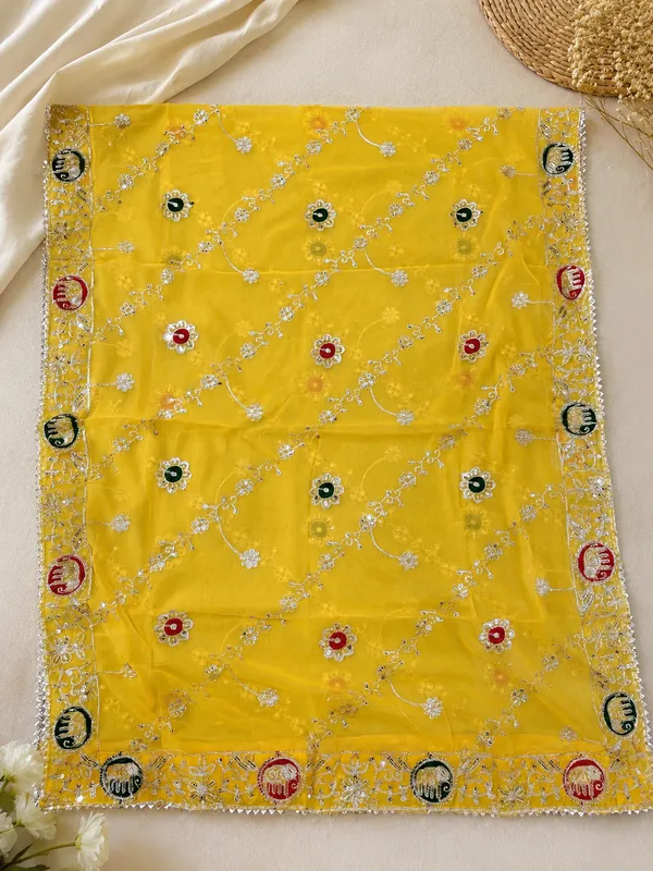 Women'S_Georgette_Embroidered_Dupatta_Sunshine_Yellow
