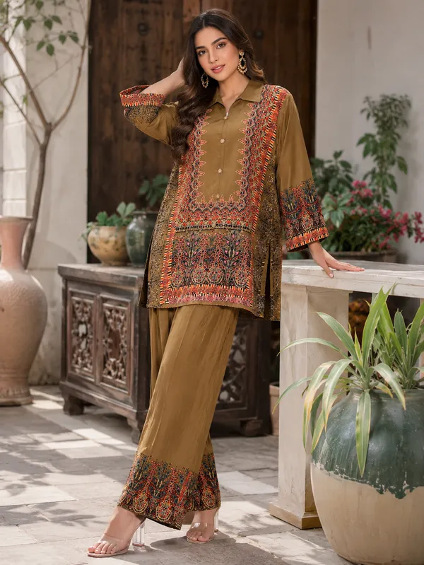 Camel_Brown_Printed_Women’s_Kurta_Palazzo_Set