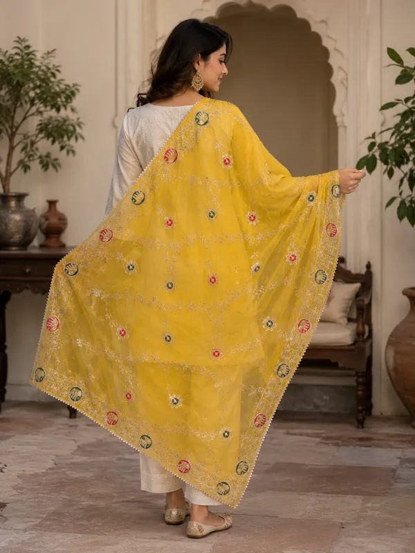 Women'S_Georgette_Embroidered_Dupatta_Sunshine_Yellow