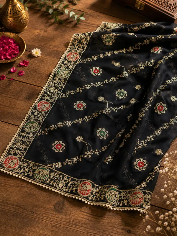 Royal-Georgette-Festive-Dupatta-–-Black