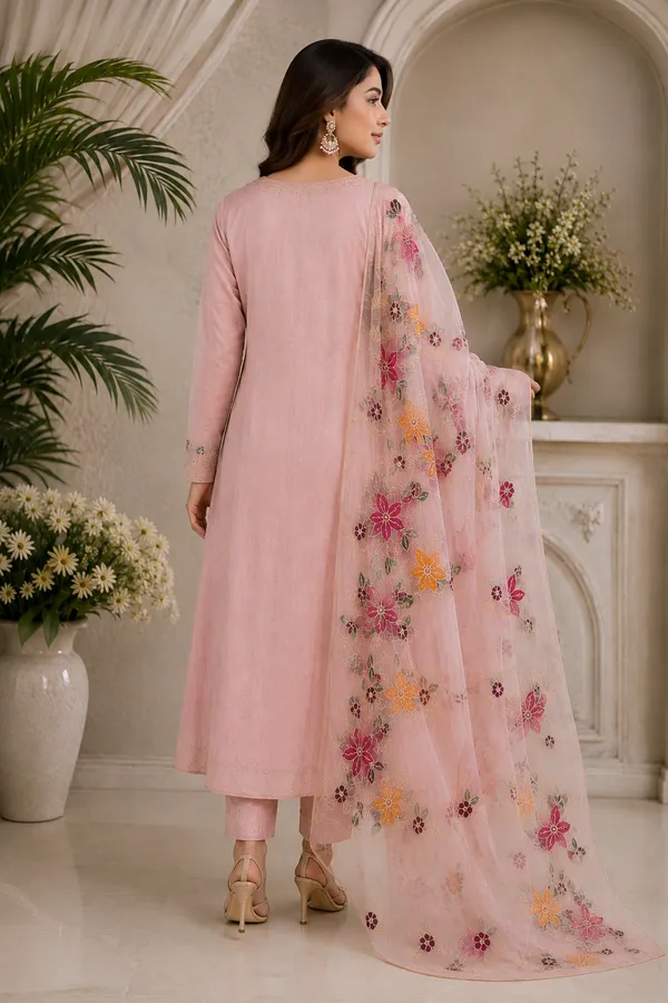 Premium-Lilac-Organza-Dupatta-with-Multicolor-Floral-Embroidery-|-Lightweight-Designer-Party-Wear-|-Luxury-Ethnic-Dupatta-for-Women
