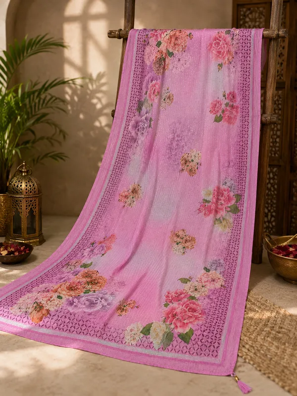 Women’s_Kota_Crochet_Digital_Print_Floral_Dupatta_–_Baby_Pink_Multicolor