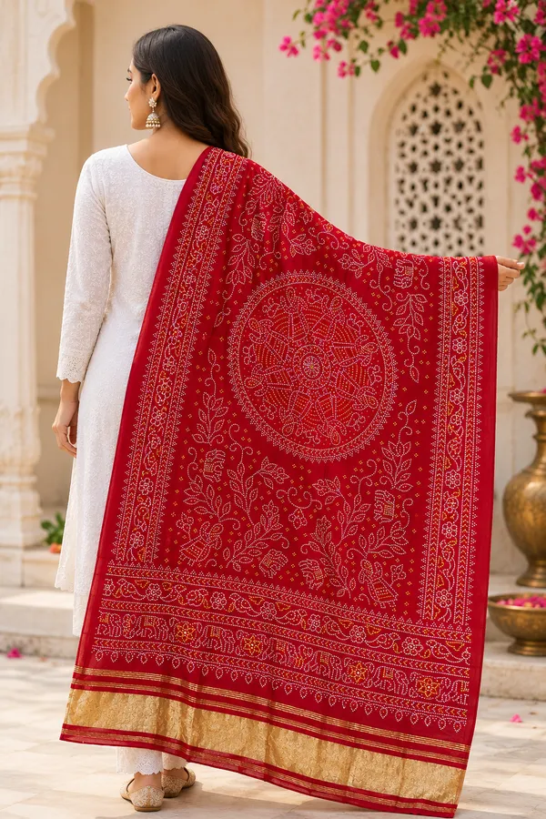 Scarlet_Red_Lagdi_Patta_Chanderi_Dupatta__Scarlet_Red