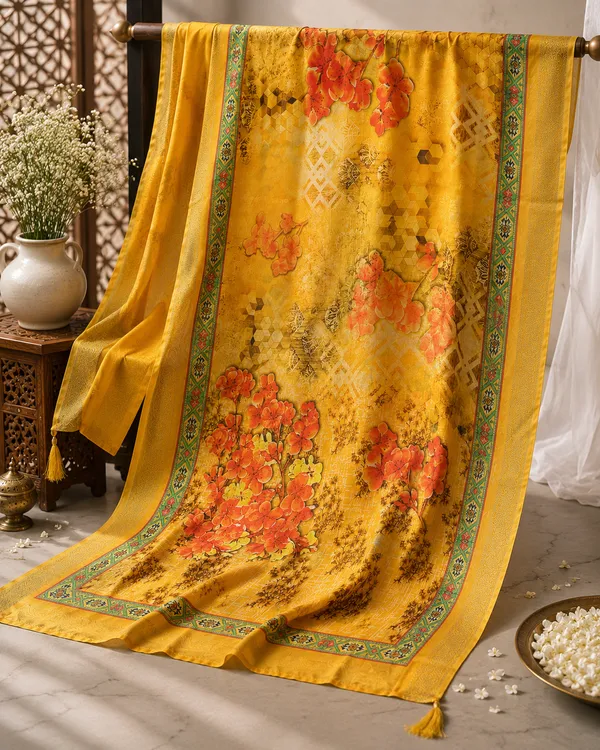Women’s_Mustard_Yellow_Muslin_Jacquard_Floral_Dupatta.