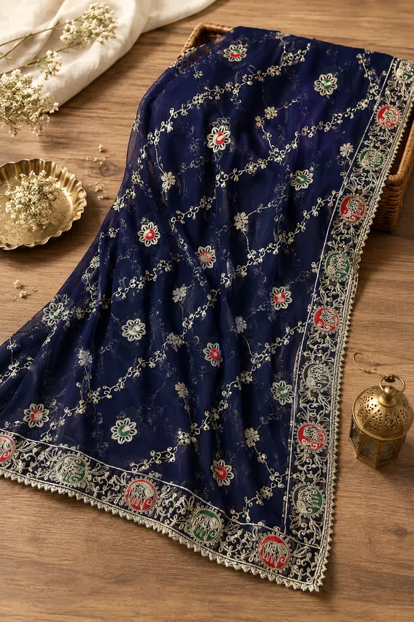 -Women’s-Georgette-Embroidered-Dupatta-–-Royal-Navy-Blue