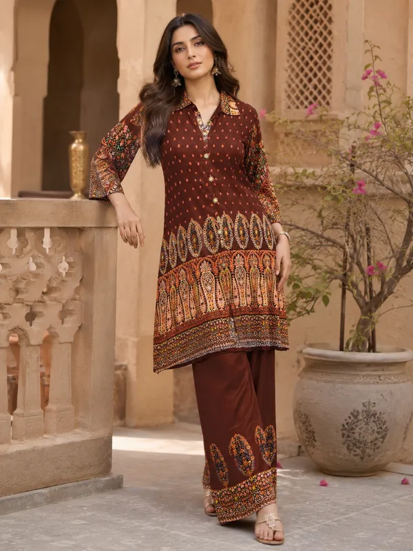 Women_Maroon_Ethnic_Printed_Kurta_Palazzo_Set