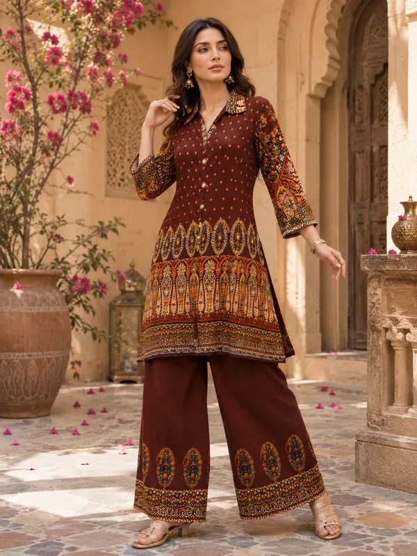 Women_Maroon_Ethnic_Printed_Kurta_Palazzo_Set