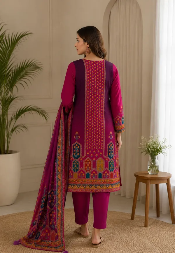 Women’s_Magenta_Pink_Printed_Natural_Crepe_Kurti_with_Bottom_&_Dupatta_3-Piece_Set