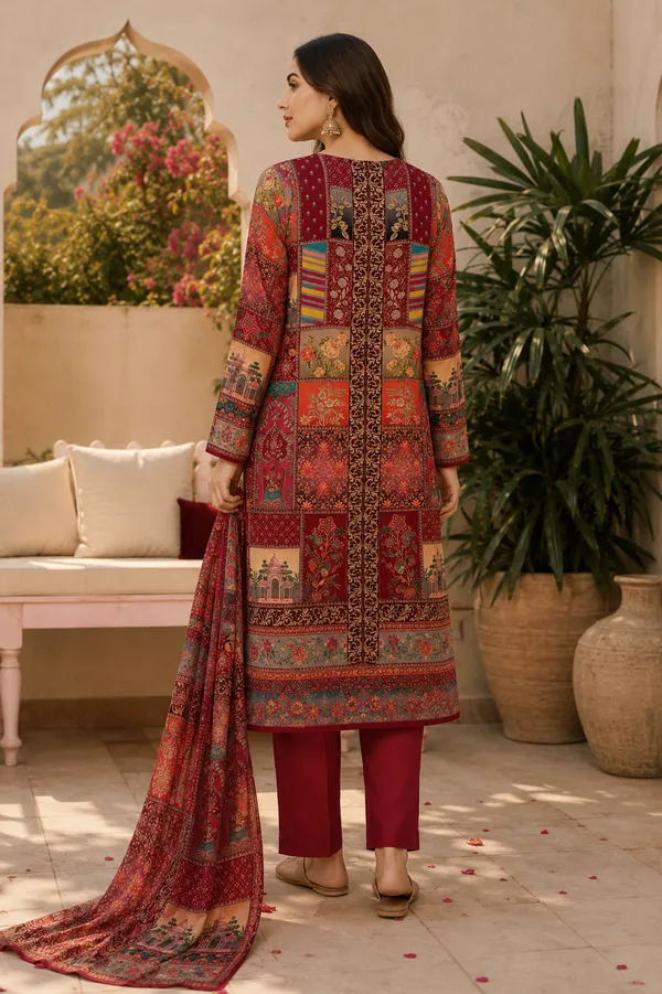 Women’s_Maroon_Printed_Natural_Crepe_Kurti_with_Bottom_&_Dupatta_3-Piece_Set