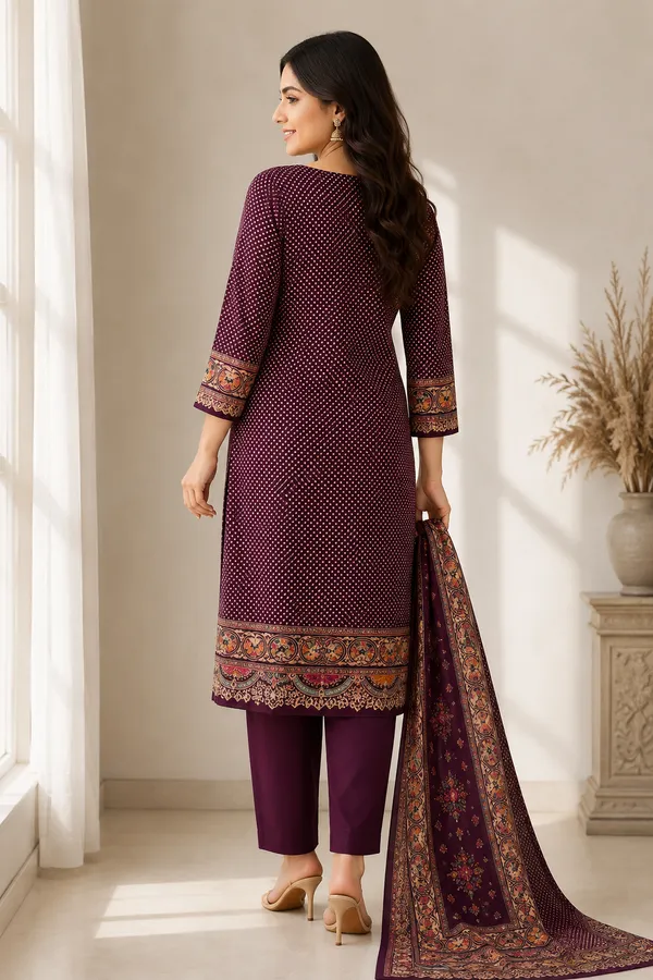 Women’s_Wine_Purple_Printed_Natural_Crepe_Kurti_with_Bottom_&_Dupatta_3-Piece_Set