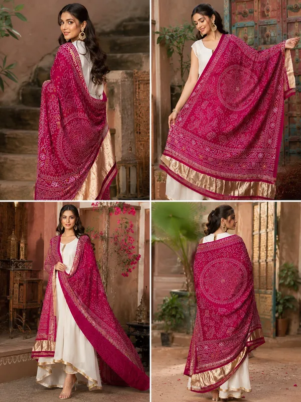 Rani_Royale_Lagdi_Patta_Chanderi_Dupatta__Rani_Pink
