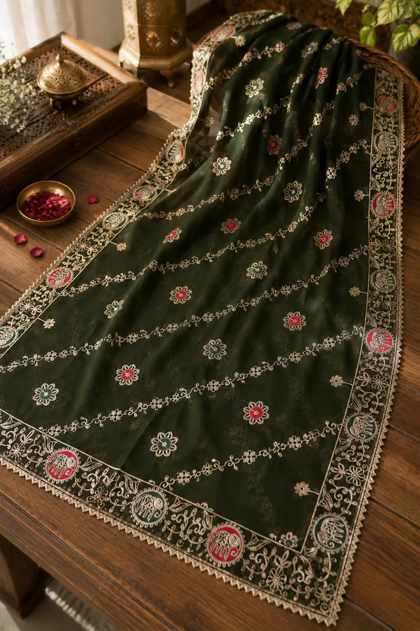 Women’-s-Georgette-Embroidered-Dupatta--LIGHT-BOTTLE-GREEN