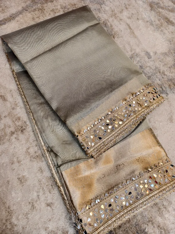 Grey_Tissue_Silk_Mirror_Work_Banarasi_Saree_For_Women