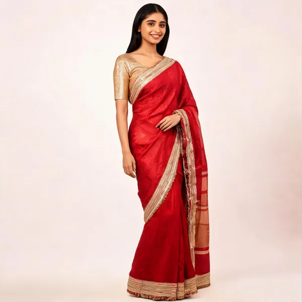Red_Tissue_Silk_Zari_Border_Banarasi_Saree_For_Women
