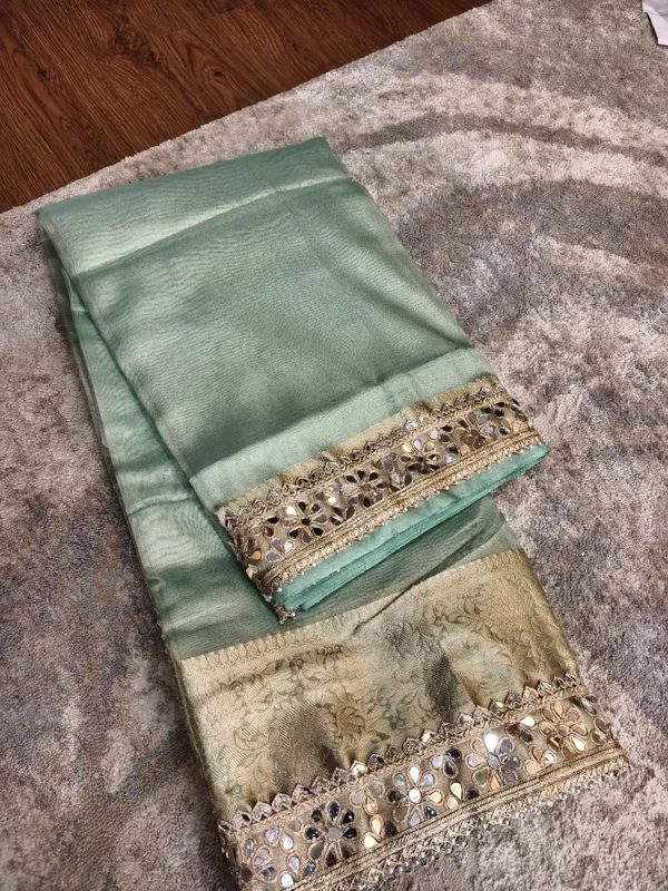 Mint_Green_Tissue_Silk_Mirror_Work_Banarasi_Saree_For_Women