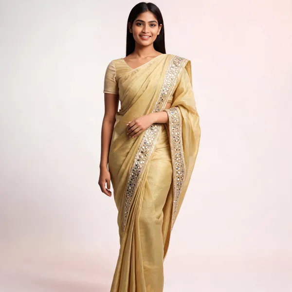 Golden_Tissue_Silk_Mirror_Work_Banarasi_Saree_For_Women