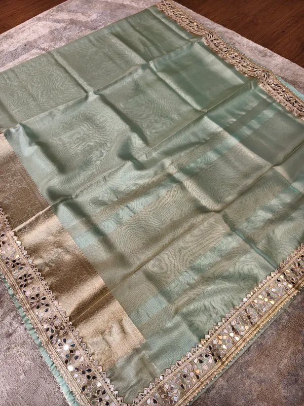 Mint_Green_Tissue_Silk_Mirror_Work_Banarasi_Saree_For_Women