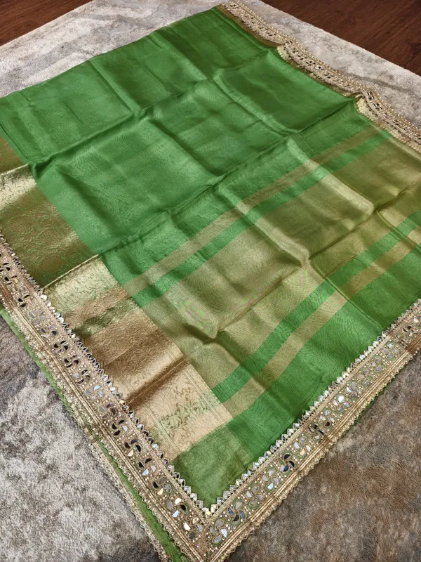 Green_Tissue_Silk_Mirror_Work_Banarasi_Saree_For_Women