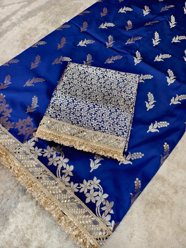 Royal_Blue_Satin_Silk_Floral_Banarasi_Saree_For_Women