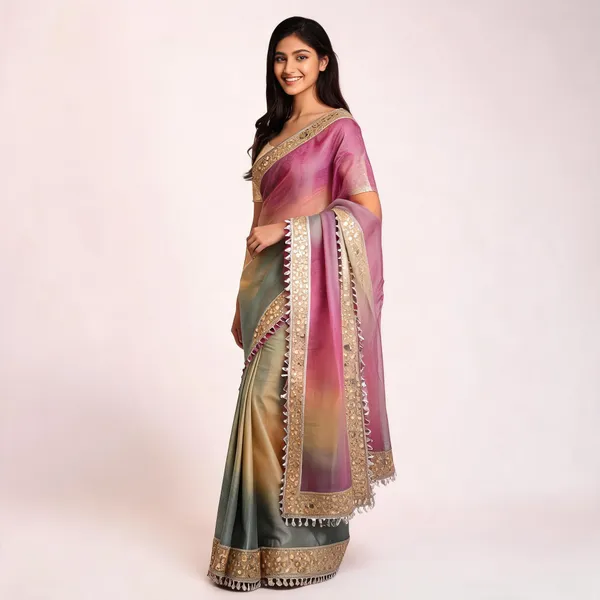 Multicolour_Tissue_Silk_Gradient_Mirror_Border_Saree_For_Women