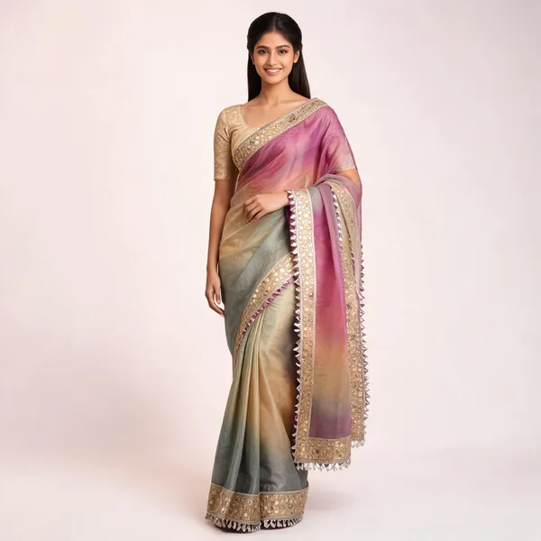 Multicolour_Tissue_Silk_Gradient_Mirror_Border_Saree_For_Women