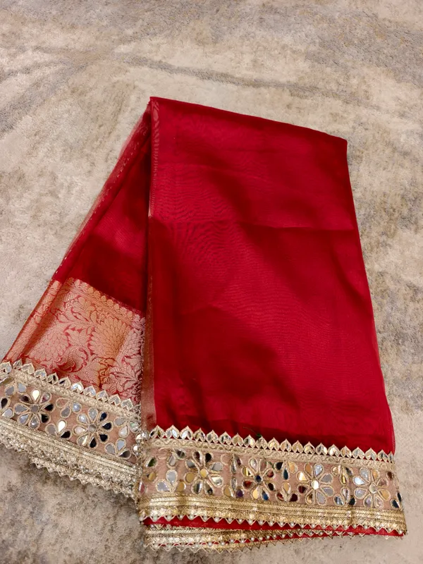 Red_Tissue_Silk_Mirror_Work_Banarasi_Saree_For_Women